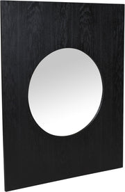 Optic Oak Wood Frame Mirror in Black - 66085Black-M