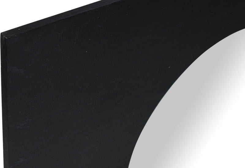 Optic Oak Wood Frame Mirror in Black - 66085Black-M
