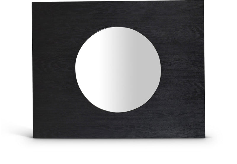 Optic Oak Wood Frame Mirror in Black - 66085Black-M