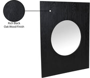 Optic Oak Wood Frame Mirror in Black - 66085Black-M