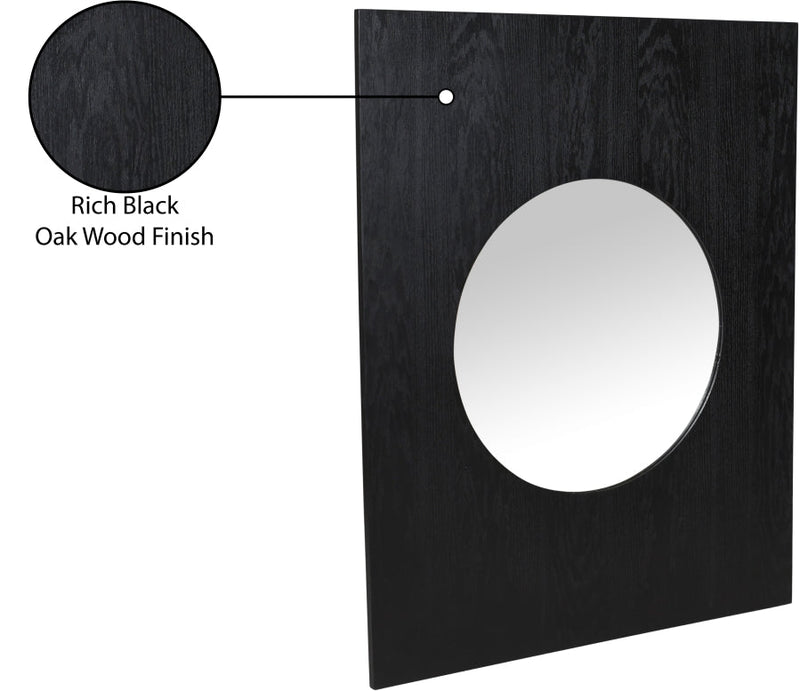 Optic Oak Wood Frame Mirror in Black - 66085Black-M