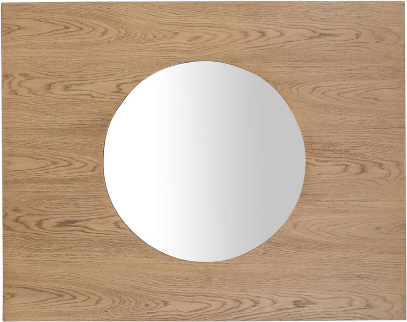 Optic Oak Wood Frame Mirror in Natural - 66085Oak-M