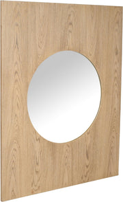 Optic Oak Wood Frame Mirror in Natural - 66085Oak-M