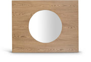 Optic Oak Wood Frame Mirror in Natural - 66085Oak-M