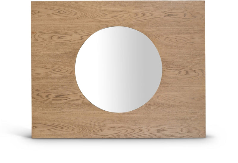 Optic Oak Wood Frame Mirror in Natural - 66085Oak-M