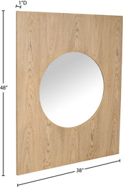 Optic Oak Wood Frame Mirror in Natural - 66085Oak-M