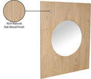 Optic Oak Wood Frame Mirror in Natural - 66085Oak-M