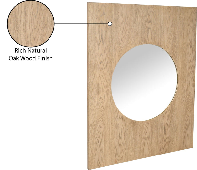 Optic Oak Wood Frame Mirror in Natural - 66085Oak-M