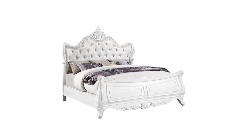 Opulence Queen Bed White - Opulence Queen Bed White