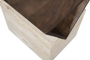 Opus Travertine And Mango Wood End Table in Brown - 77013Brown-ET