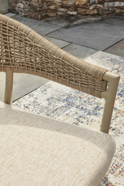 Orchard Beach Outdoor Dining Table and 4 Chairs in Beige - PKG024028
