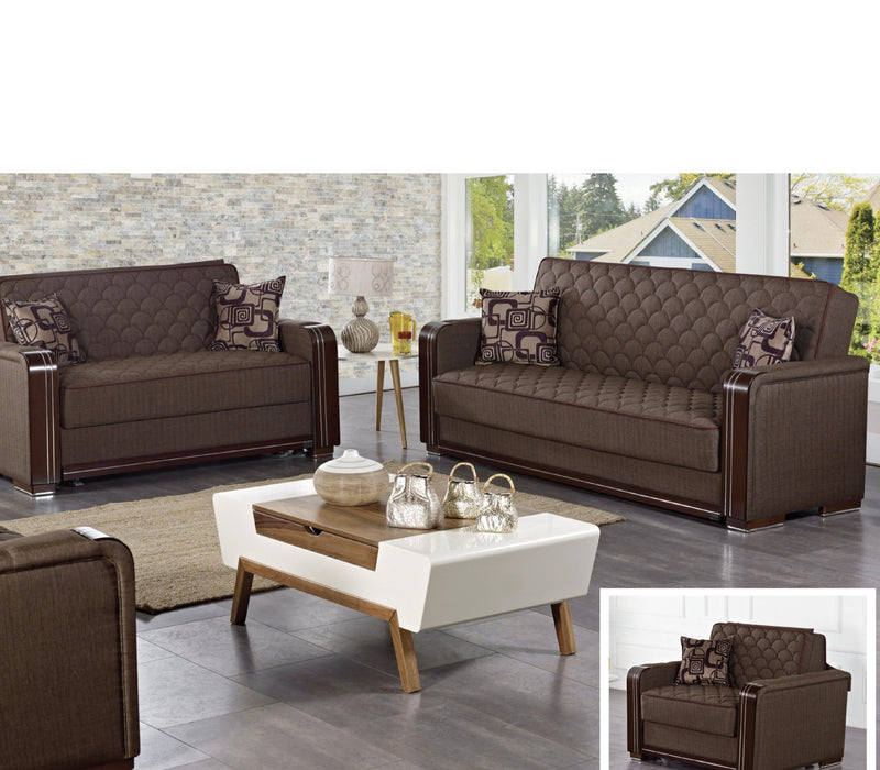 Oregon Brown Sleeper Living Room Set - Gate FurnitureLiving Room Set