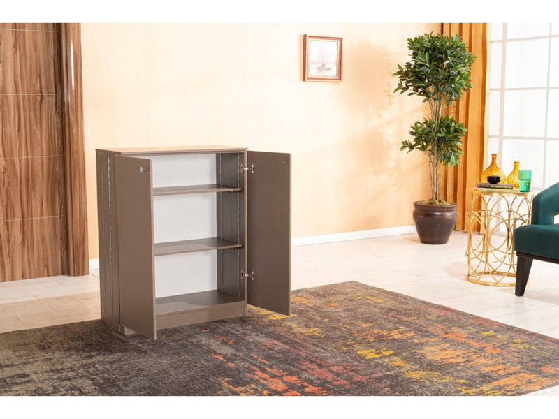 Origami Shoe Cabinet in Cotton Brown - 745-ORI-CTT-BRW