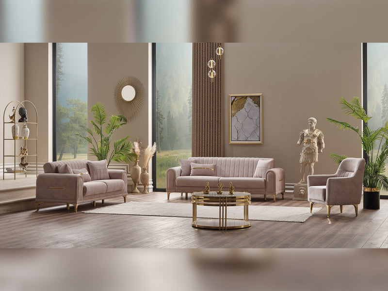 Orion 3-pieces (Sofa & Loveseat & Chair) Livingroom Set Cream in Cream - 101-ORI-TUR276-321