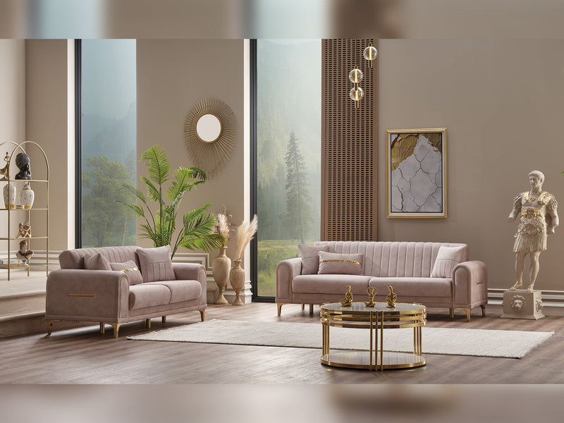 Orion 3-pieces (Sofa & Loveseat & Chair) Livingroom Set Cream in Cream - 101-ORI-TUR276-321
