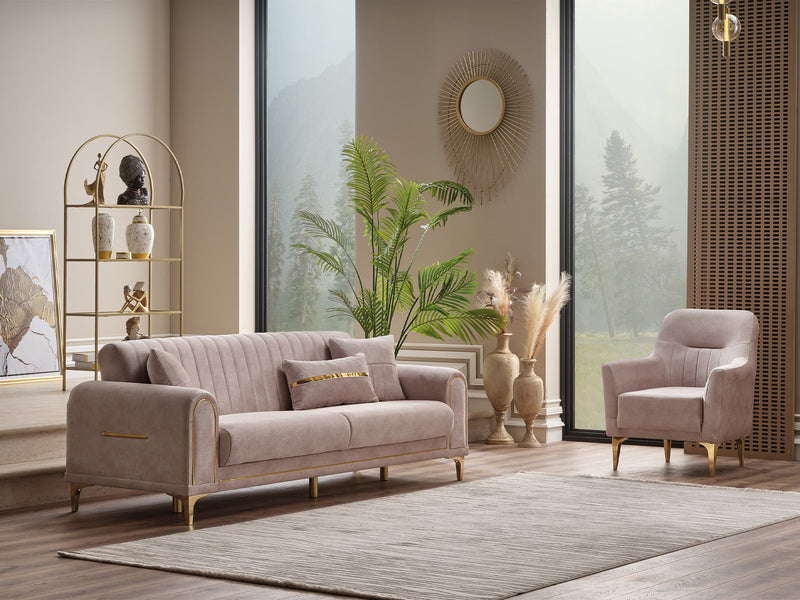 Orion 3-pieces (Sofa & Loveseat & Chair) Livingroom Set Cream in Cream - 101-ORI-TUR276-321