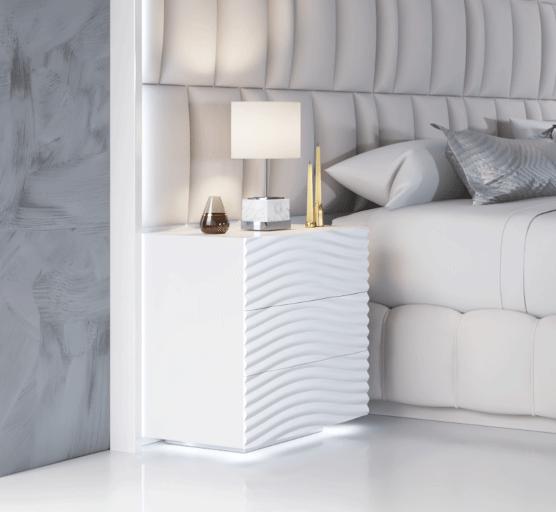 Orion Bed with Wave White cases SET - p13264