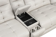 Orion - Ice Power Sectional with Power Recliner LAF and Power Headrest, 2nd Seat Power Reclıner and Power Headrest on LAF, Power Recliner RAF with Power Headrest, Storage Console, Pull-out Cup Holder, Wireless Charger, USB Charger - S407-Sectional