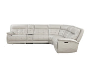 Orion - Ice Power Sectional with Power Recliner LAF and Power Headrest, 2nd Seat Power Reclıner and Power Headrest on LAF, Power Recliner RAF with Power Headrest, Storage Console, Pull-out Cup Holder, Wireless Charger, USB Charger - S407-Sectional