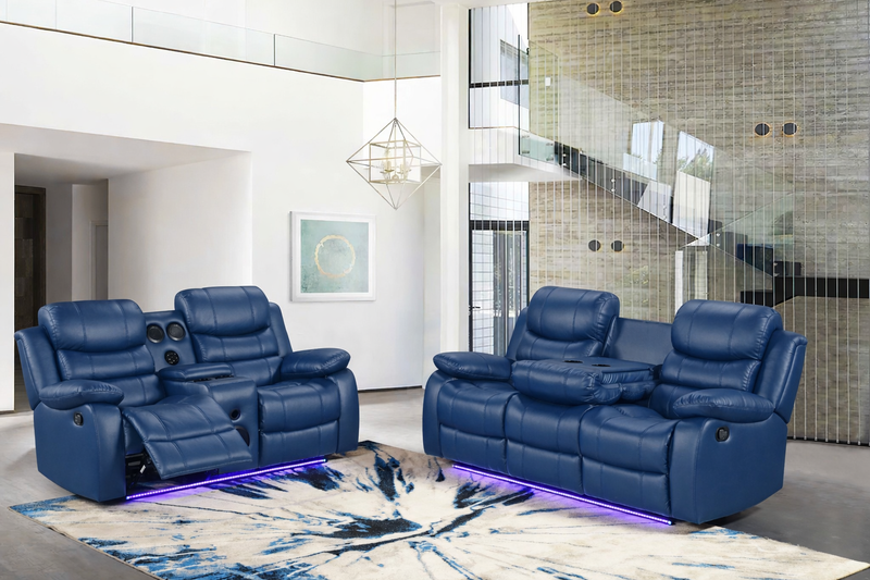 Orlando Blue Sofa & Loveseat & Chair - ORLANDO-BL-SLC