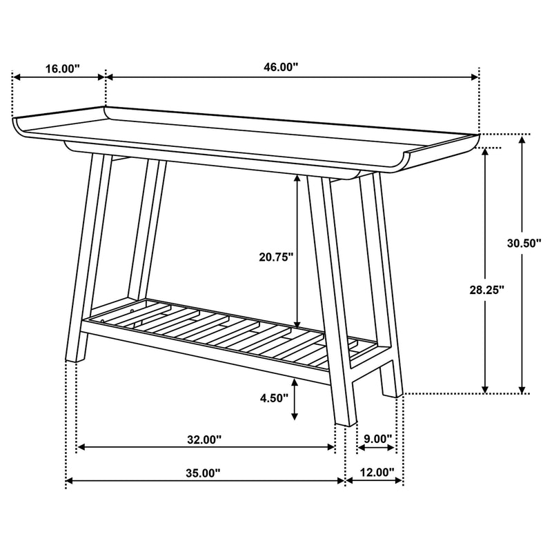 Ornelas 46-inch Console Table with Slatted Shelf Mango Brown - 950415