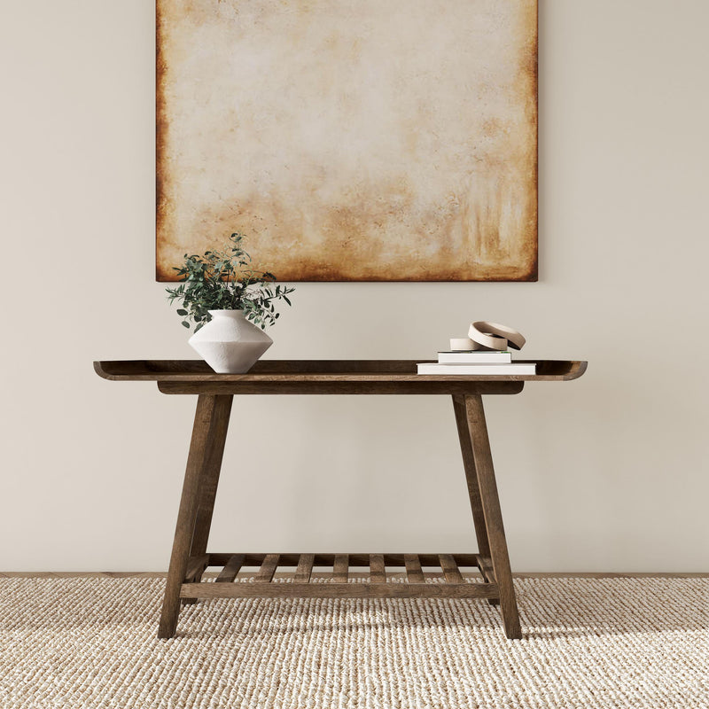 Ornelas 46-inch Console Table with Slatted Shelf Mango Brown - 950415