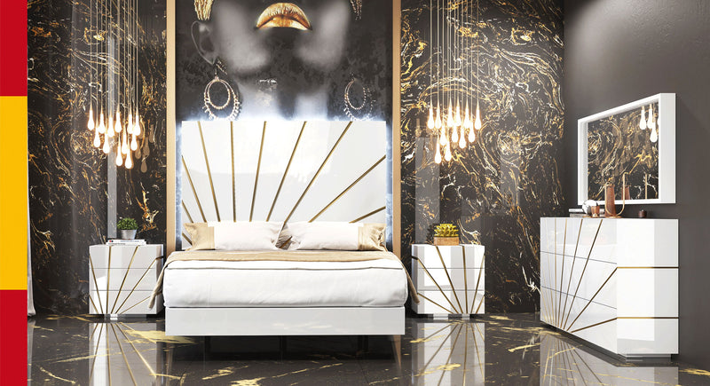 Oro White Bedroom Comp 2 Set - p13193