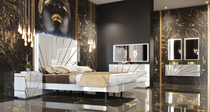 Oro White Bedroom Comp 2 Set - p13193