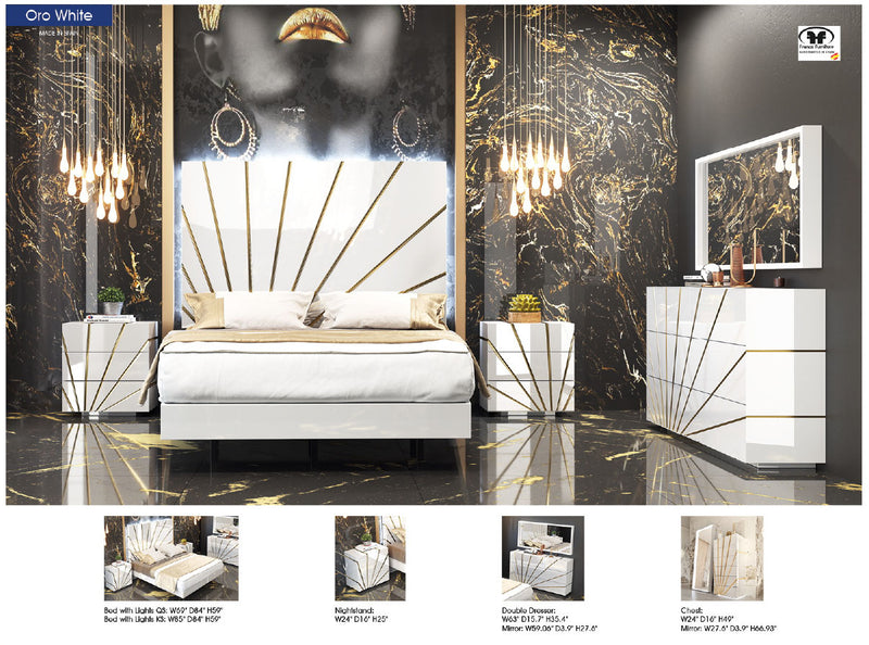 Oro White Bedroom Comp 2 Set - p13193