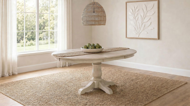 Orrison Oval 62-inch Wood Extension Leaf Dining Table Linen - 121261