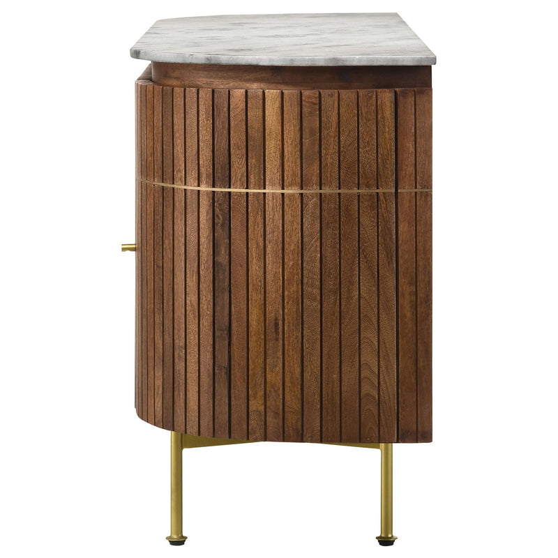 Ortega 4-door Marble Top Sideboard Buffet Cabinet Natural - 105145