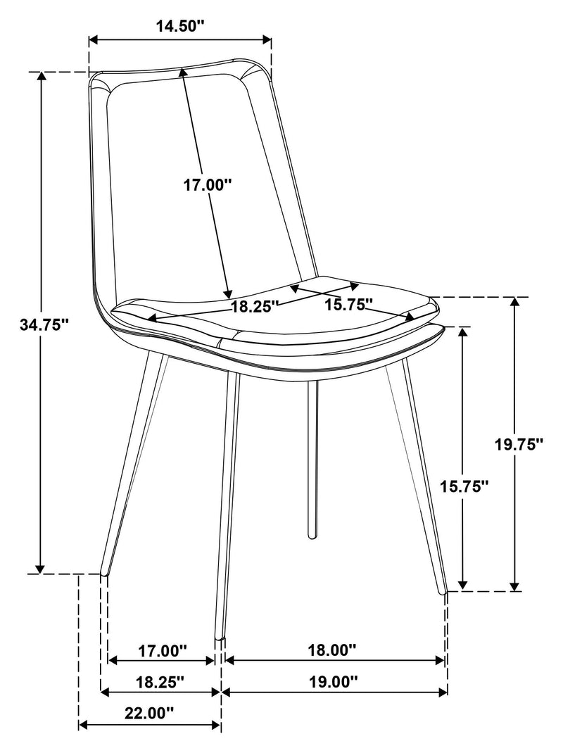 Ortega Upholstered Dining Side Chair Coffee (Set of 2) - 115472