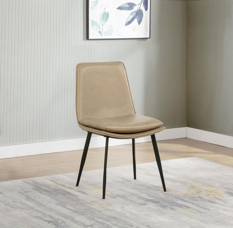 Ortega Upholstered Dining Side Chair Tan (Set of 2) - 115472TAN