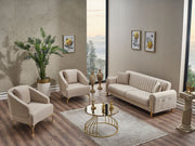 Oscar 3-pieces (Sofa & Loveseat & Chair) Livingroom in Cream - 200-SER-OSC-ANKA529-321