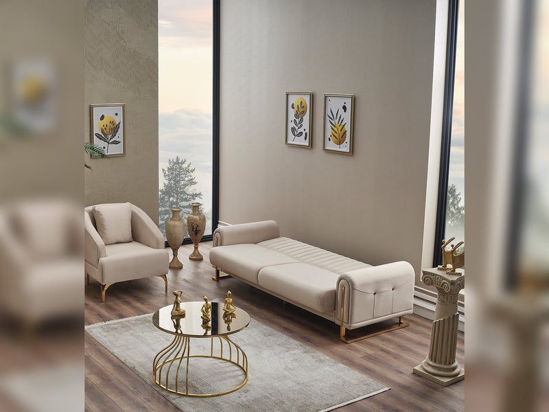 Oscar 3-pieces (Sofa & Loveseat & Chair) Livingroom in Cream - 200-SER-OSC-ANKA529-321