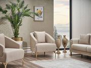 Oscar 3-pieces (Sofa & Loveseat & Chair) Livingroom in Cream - 200-SER-OSC-ANKA529-321