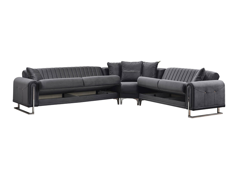 Oscar Sectional Sofa in Anthracite - 200-SER-OSC-ANKA154-S