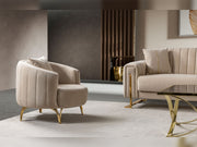 Othello 3-pieces (Sofa & Loveseat & Chair) Livingroom Set in Beige - 200-ST-OTH-FLORIA05-321