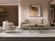 Othello 3-pieces (Sofa & Loveseat & Chair) Livingroom Set in Beige - 200-ST-OTH-FLORIA05-321
