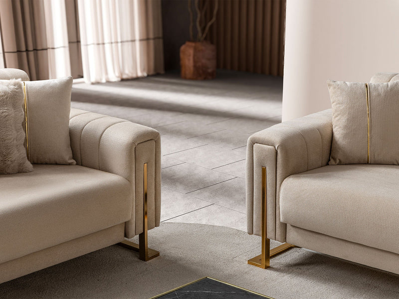 Othello 3-pieces (Sofa & Loveseat & Chair) Livingroom Set in Beige - 200-ST-OTH-FLORIA05-321