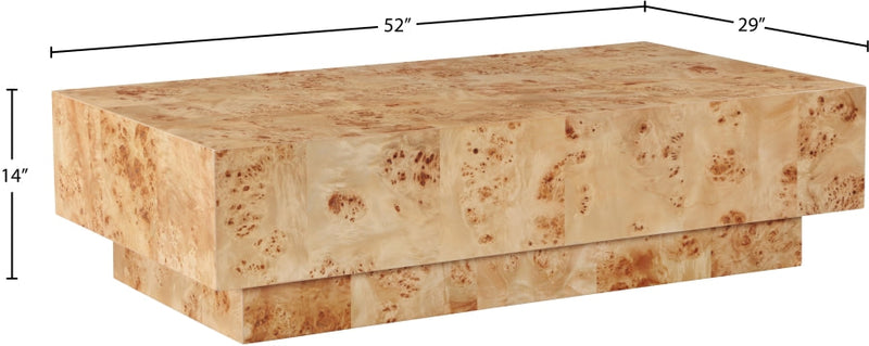 Otto Oak Veneer Coffee Table in Beige - 99015Burl-CT