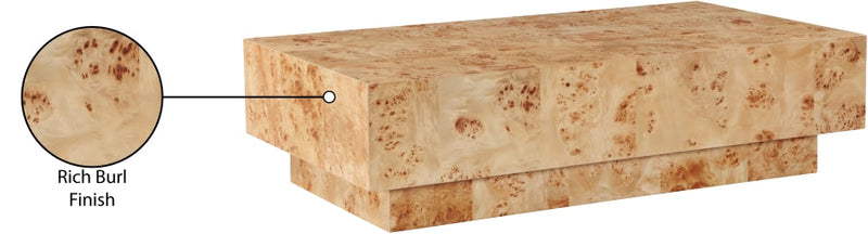 Otto Oak Veneer Coffee Table in Beige - 99015Burl-CT