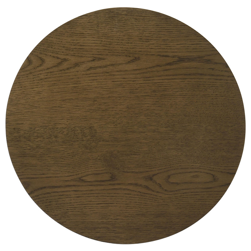 Ottowa 22-Inch Round Wood Side End Table with Shelf Brown - 706307