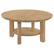 Ottowa 36-inch Round Wood Cocktail Coffee Table Light Oak - 706298