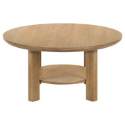 Ottowa 36-inch Round Wood Cocktail Coffee Table Light Oak - 706298