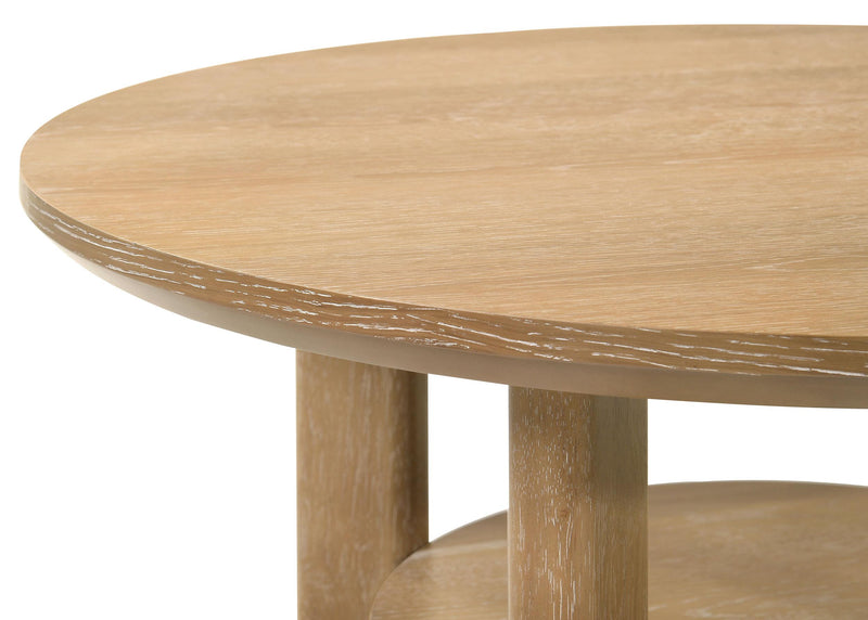 Ottowa 36-inch Round Wood Cocktail Coffee Table Light Oak - 706298