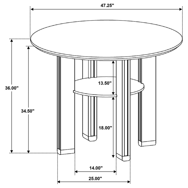 Ottowa 47-inch Round Counter Height Dining Table Brown - 193668