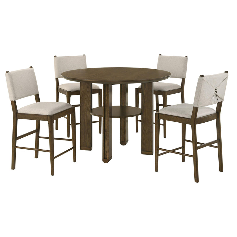 Ottowa 5-piece Round Counter Height Dining Room Set Brown - 193668-S5