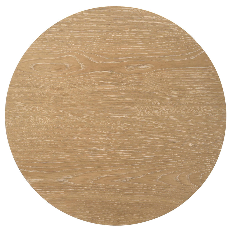 Ottowa Round Wood Side End Table with Shelf Light Oak - 706297