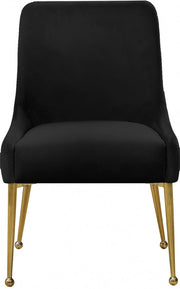 Owen Velvet Upholstered Dining Chair in Black, Set of 2 - 744Black